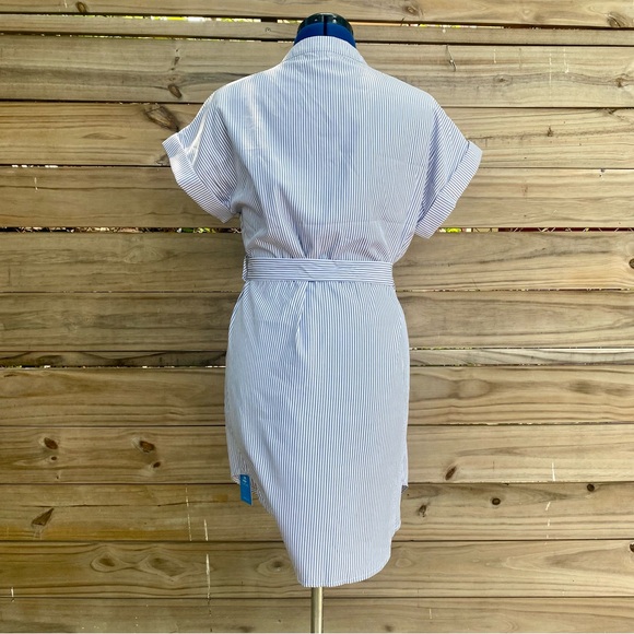 Belted Striped Button-Front Dress NWT Size S - Picture 8 of 12